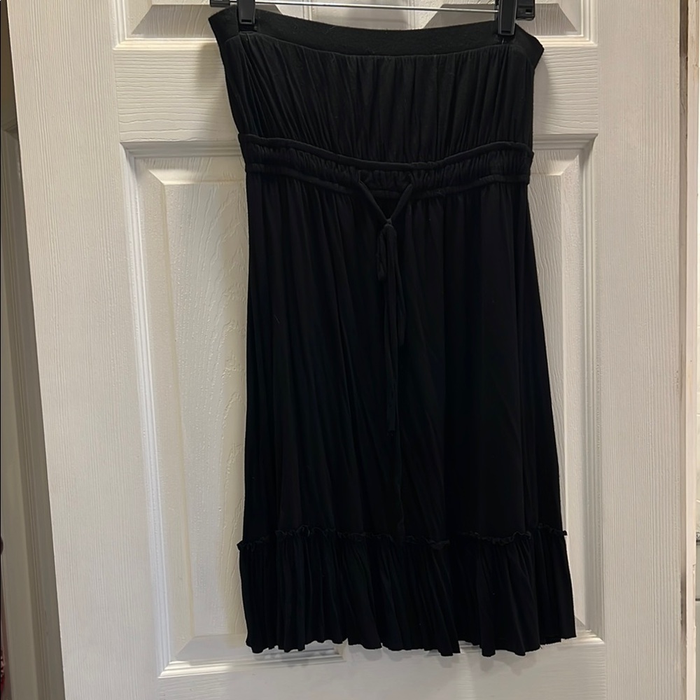 Casual Black Strapless Tube Coverup Dress